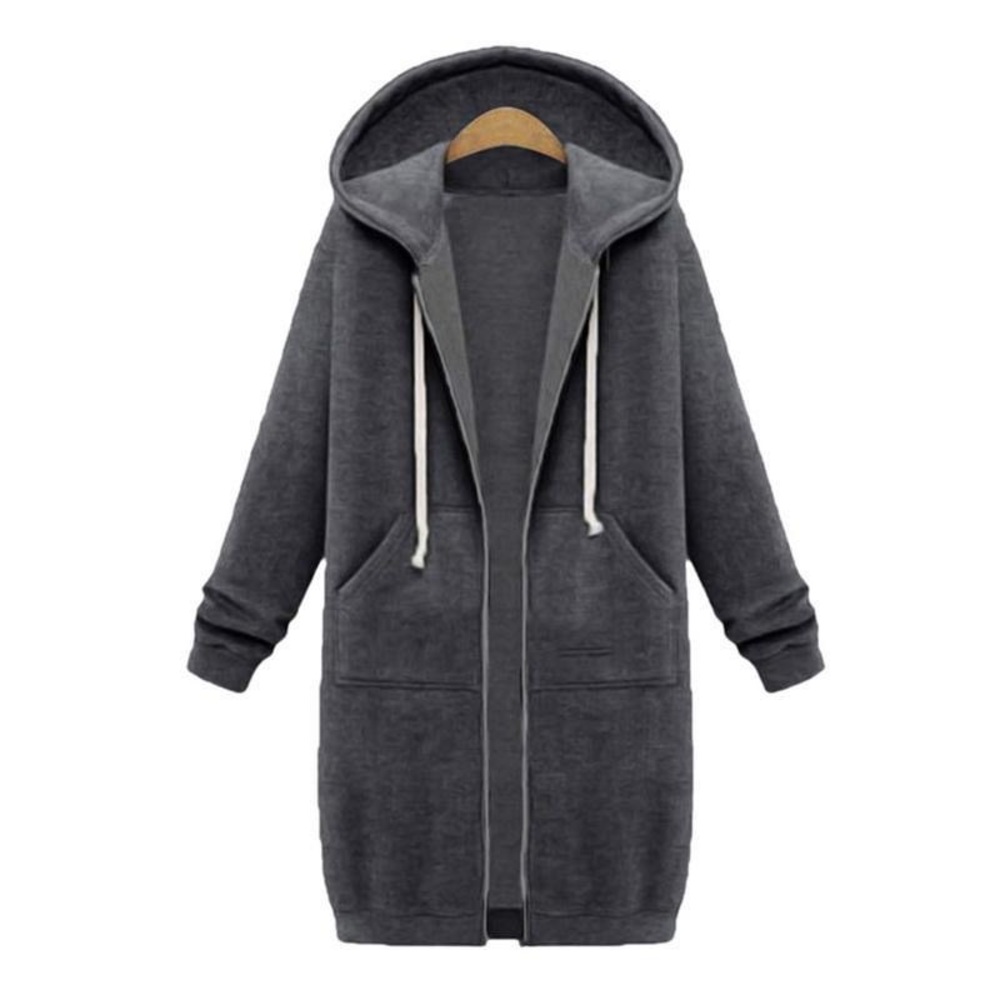 Misslook - Long Hoodie - Heather Gray - Size Medium